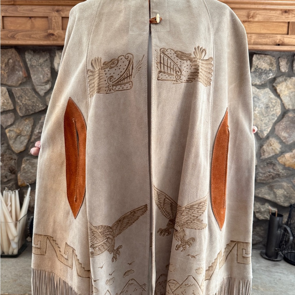 Women's Beige and Brown Embroidered Jacket